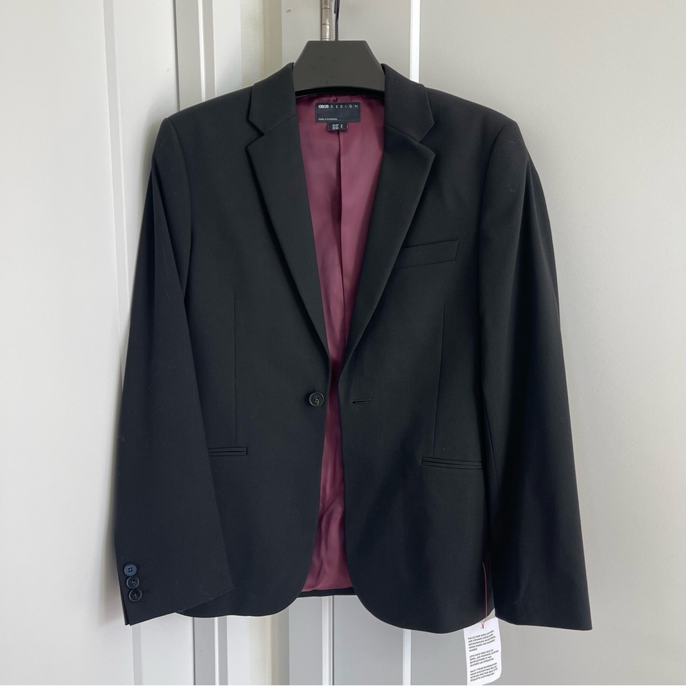 ASOS Men's Slim Fit Suit Blazer Jacket in Black